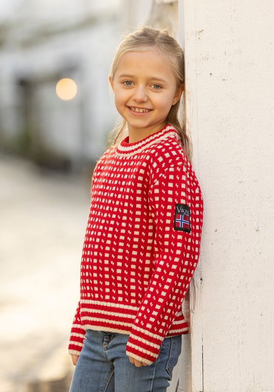 Islender Ullgenser barn Rød