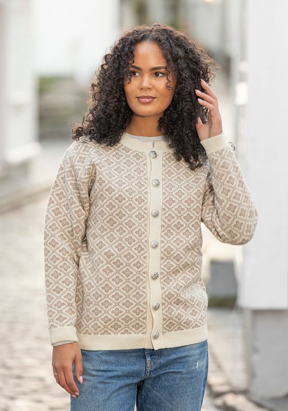 Elida kofte Hvit/beige