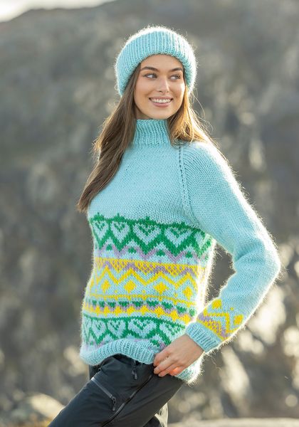 Hovedbilde Ronja genser lys aqua
