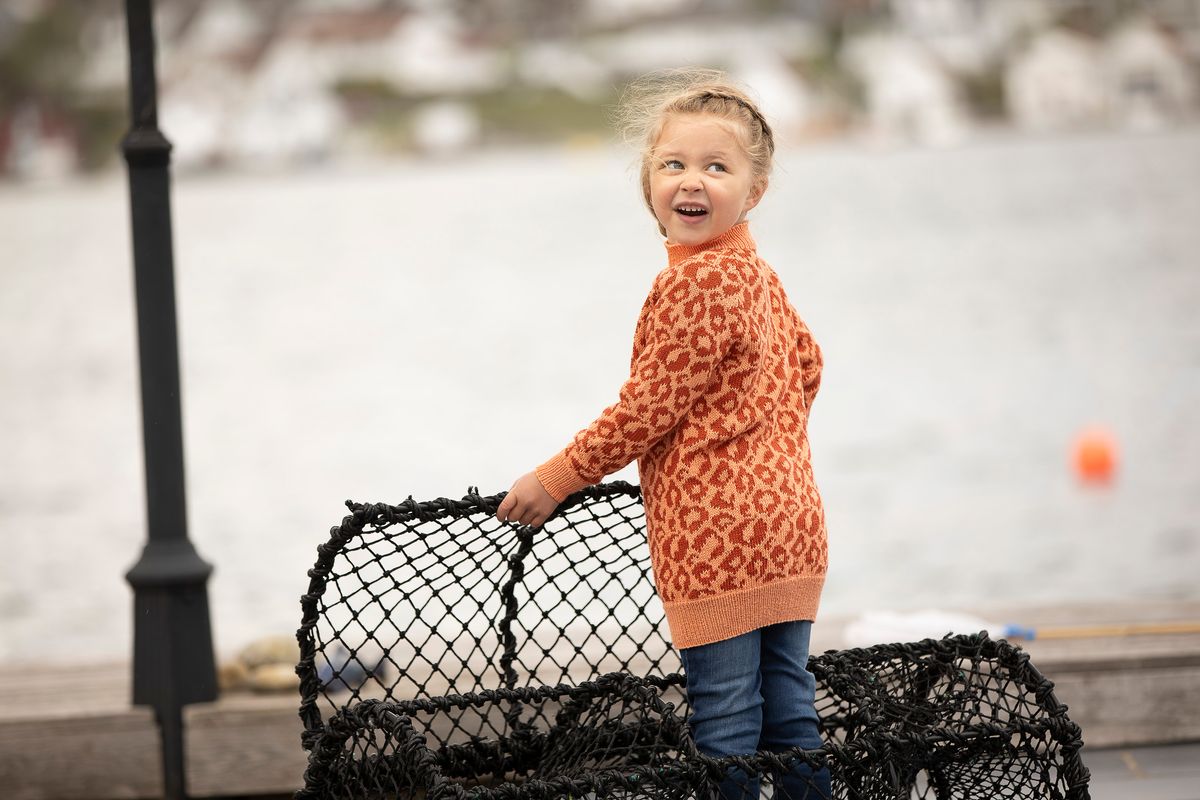 Leopard genser aprikos