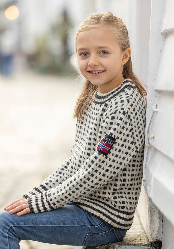 Islender Ullgenser barn Naturhvit