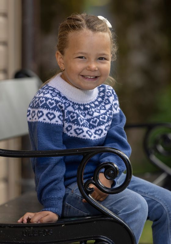 Hjerte genser himmelblå